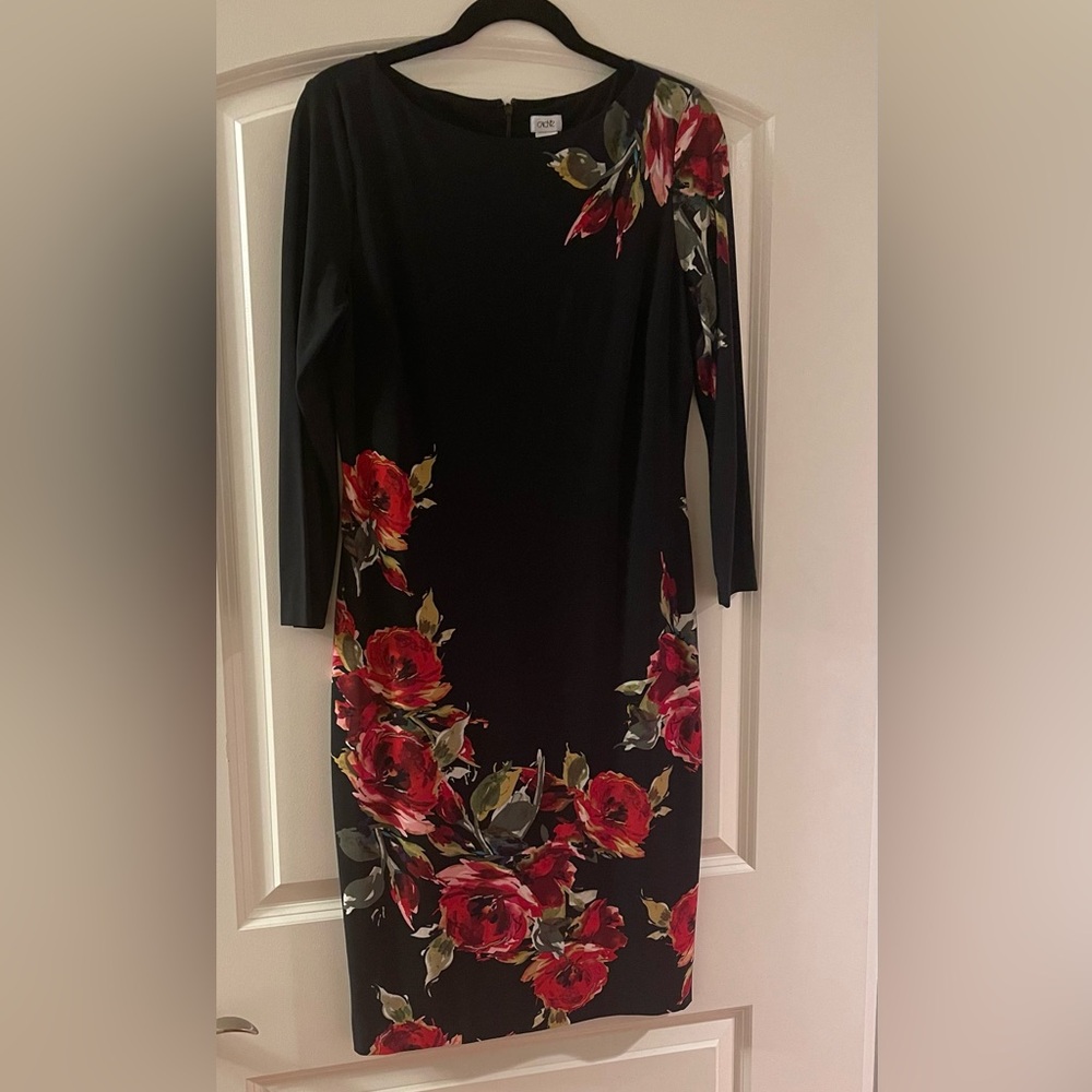 Cache Floral Black Dress